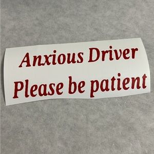 Anxiety car decal